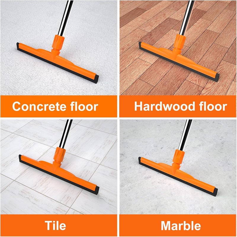 ITTAR Heavy-Duty Floor Squeegee, 62" Adjustable Handle, EVA Foam Blade, Ideal for Concrete, Garage, Patio & More - Image 2